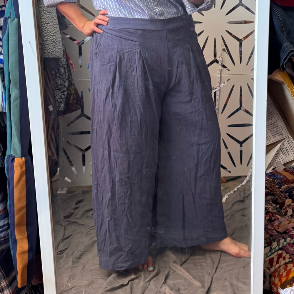 Elegant Charcoal Wide-Leg Pants